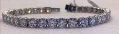 LOVELY 14K WHITE GOLD LAB GROWN DIAMOND TENNIS BRACELET