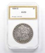 AU50 1884-S Morgan Silver Dollar PCI