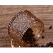 Arabian Vintage Glass Coffee Mug with Bamboo Lid