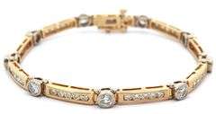 4.75ctw Diamond Bezel and Channel Set Station Bracelet in 14K