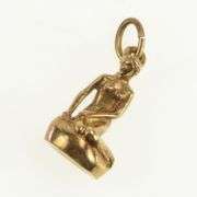 14K Yellow Gold Little Mermaid Denmark Statue Landmark Charm/Pendant
