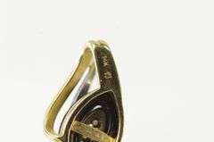 14K Yellow Gold Black Onyx Diamond Two Tone Loop Charm/Pendant