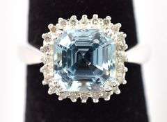 Beautiful 925 Blue Topaz and CZ Gemstone Ring