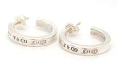 Tiffany & Co 1837 small hoop earrings in sterling silver