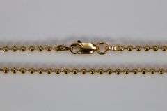22k Yellow Gold Plated Sterling Silver Italian Ball Bead Chain 2.2mm 925 Italy New Dog Tag Necklace 