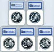 5 Different 2007 & 2009 Chen Baocai Butterfly Silver Clad Medals in IGS MS70