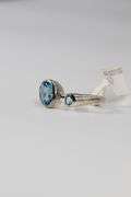Sterling Silver Natural Blue Topaz Gemstone Ring Size 8