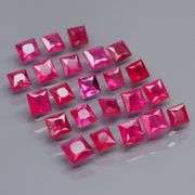 Lovely 2.56ct 23 piece princess cut Ruby set