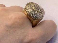 STUNNING 14K YELLOW GOLD MEN’S DIAMOND RING