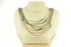 Sterling Silver Southwestern Turquoise Liquid Silver Layer Necklace