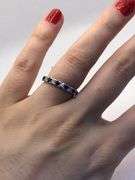 STUNNING AND ELEGANT 14K WHITE GOLD SAPPHIRE AND DIAMOND BAND