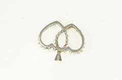 14K White Gold 2.00 Ctw Diamond 1950's Heart Love Pendant