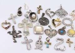Group lot of vintage 925 sterling silver pendants