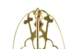 10K Yellow Gold Victorian Amethyst Seed Pearl Filigree Pin/Brooch