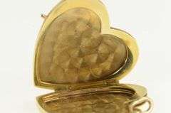 14K Yellow Gold Ruby Sapphire Children Heart Photo Locket Pendant