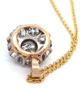 1.50ctw European Diamond Cluster Pendant Necklace in 14K