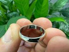 10k White Solid Gold 4mm Domed Plain Men's Women's Wedding Band Size 12