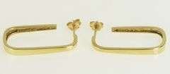 14K Yellow Gold 31.2mm Vintage Squared Oval Hoop Earrings