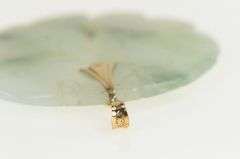 14K Yellow Gold Jadeite Pisces Astrology Sign Medallion Pendant