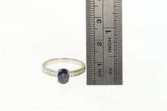 14K White Gold 1.30 Ctw Effy Sapphire Diamond Engagement Ring