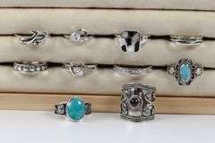 Sterling Silver Curated Ring Assortment Various Sizes & Styles (10 Ring Lot)