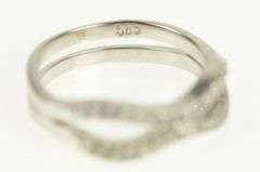14K White Gold 0.30 Ctw Wavy Tiered Diamond Wedding Band Ring