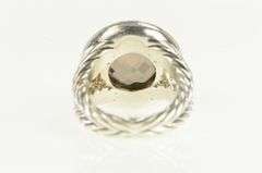 Sterling Silver 14K Gold David Yurman Smoky Quartz Diamond Ring