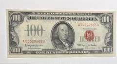 Choice Near Unc 1966 $100 Red Seal US Note