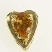 14K Yellow Gold Victorian Inspired Citrine Slide Bracelet Charm