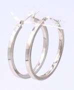 14kt White gold hoop earrings