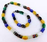 Vintage Venetian Murano Art Glass Necklace & Bracelet