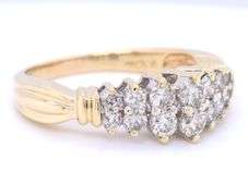 14kt Yellow gold 1.50ctw double row diamond band