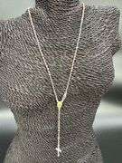 Sterling Silver Bead Chain Gold & Rose Gold Plating Crucifix Rosary Necklace Catholic Jewelry