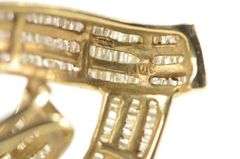 10K Yellow Gold 2.00 Ctw Baguette Diamond Curvy Heart Love Pendant