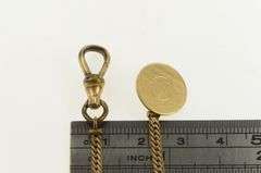 1940's Pinstripe Button Curb Link Vintage Pocket Watch Chain
