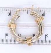 925 Sterling silver and yellow gold hoop earrings