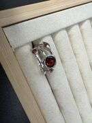 Sterling Silver Gemstone Natural Garnet Ring Size 6
