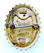 Early Handpainted Lourdes under Bubble Glass Pin