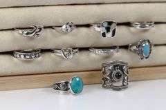 Sterling Silver Curated Ring Assortment Various Sizes & Styles (10 Ring Lot)