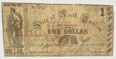 $ 1 Oct 4 1861 CU State Of North Carolina Note