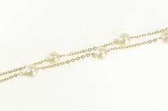 14K Yellow Gold 7.3mm Pearl Vintage Classic Chain Necklace