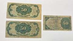 3 50 Cent Fractional Currency Notes
