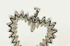 14K White Gold 0.78 Ctw Diamond Vintage Heart Love Pendant
