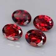 Set of 4 top red VS Garnets weighing 6.21 carats
