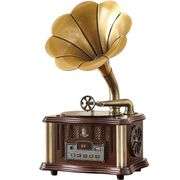 Old Oak Gramophone Phonograph Record Player