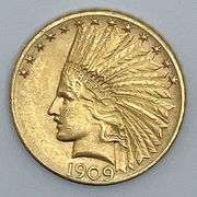 Gold Indian Ten Dollar 1909 Coin