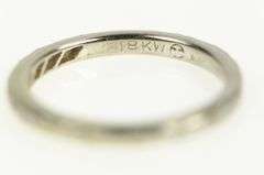 18K White Gold Art Deco Classic Diamond Wedding Band Ring