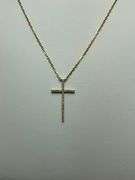 BRAND NEW 14K YELLOW GOLD DIAMOND CROSS NECKLACE