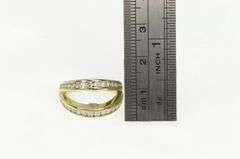14K Yellow Gold 0.80 Ctw Diamond Split Band Statement Ring