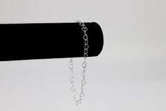 Sterling Silver Italian Love Heart Chain 5.3mm Solid 925 Italy Infinity Promise Bracelet Anklet 9"